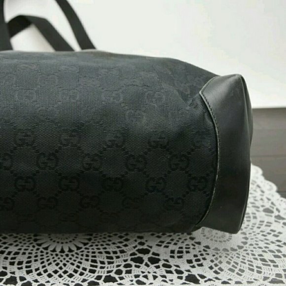 Gucci Monogram Gg Nylon Pocket Shopper Bla… - Picture 4 of 12